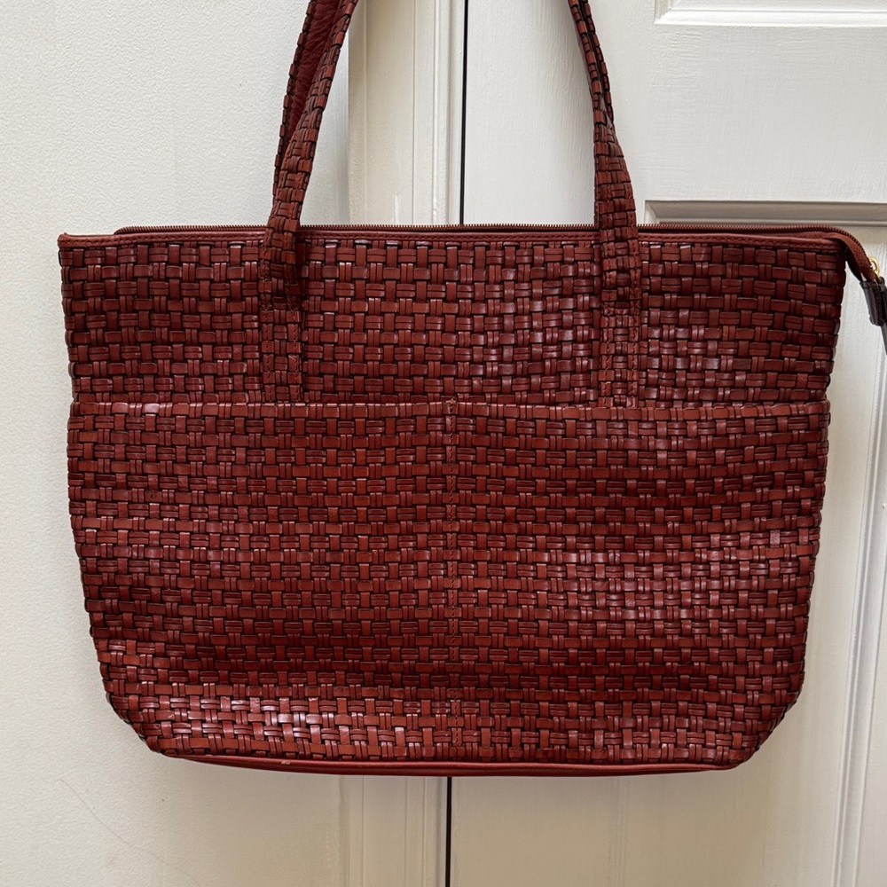 Talbots Rich Brown Woven Tote